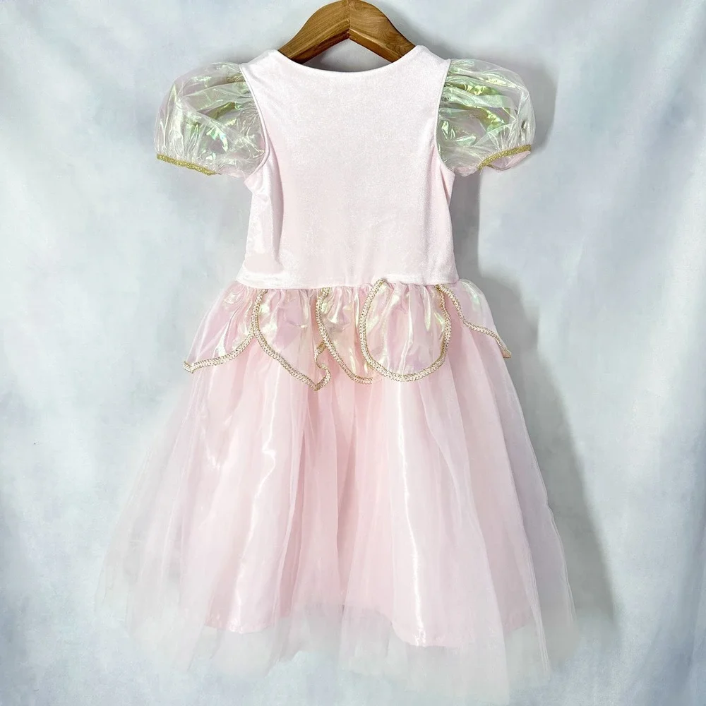 Fairytale by Lilt Iridescent Puff Sleeve Pink Princess Dress Girls Size 7